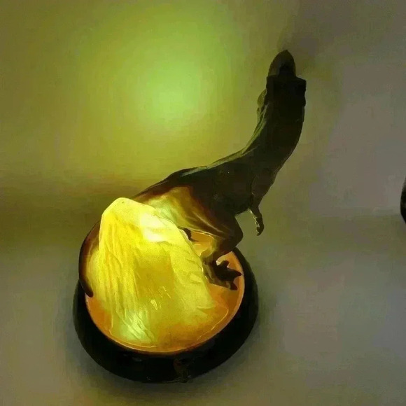 Jurassic World Nightlight KINGDOM T REX Lighted Lava Dinosaur LAMP 8” X 6.5” - Picture 4 of 14